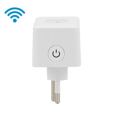 China New Residential / General Purpose Smart Plug Wifi Power Metering 16A Brazil for sale