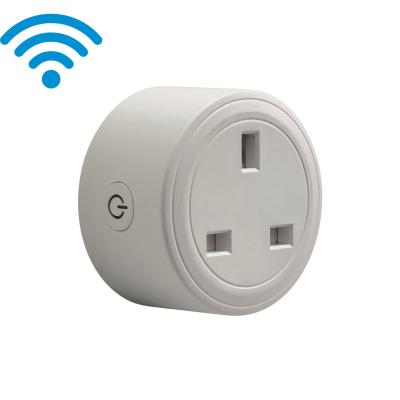 China Residential / Multi-Purpose Round Shape White Mini Smart Socket Wireless Smart Wifi Plug UK Plug for sale