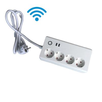 China USB Voice Band 2 Socket Power Outlet Smart WiFi EU Plug Accessory Hot Selling USB Voice App Smart Home French Hot Residential/Multi-Purpose Control for sale