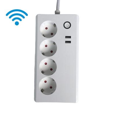 China Residential / Multi-Purpose Power Strip EU Smart WiFi German Type Smart Home Accessory Smart Plug With Alexa / Google Voice APP Power Outlet Control for sale