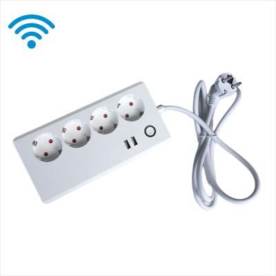 China Industrial New Design German Type Wired Tuya Smart Plugs Power Strips Wifi Power Strip With Usb for sale