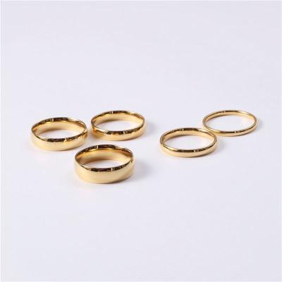 China Lead Free Nickel Free High End 18K Gold Plated Plain Gold Plated Band Rings Stainless Steel Rings For Women for sale