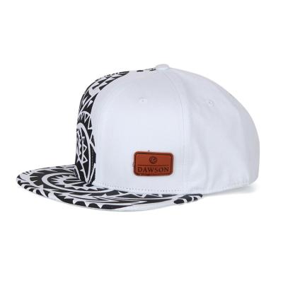 China White Snapback Baseball Cap , Mens Hip Hop Hats With Flat Brim Breathable for sale