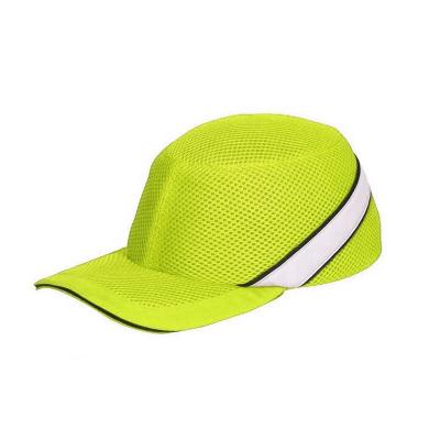 China Baseball Style Head Protection Caps CE EN812 Fluorescent Green Hi Vis Safety Helmet Bump for sale