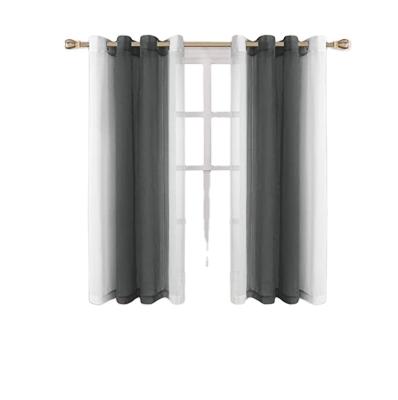 China Nordic Modern Minimalist Light Luxury Blackout Luxury Living Room High End Gradient Color Gauze Curtains for sale