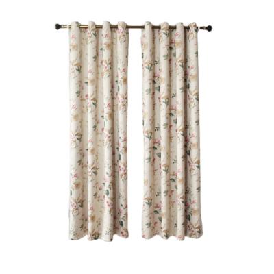 China Hot Selling Blackout Blackout Bedroom Curtains Thickened Cotton Full And Printed Linen Drapes for sale