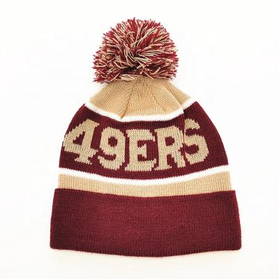 China breathable & 2021 Logo Waterproof Custom Sale Winter Hats Embroidered Warm Beanies for sale