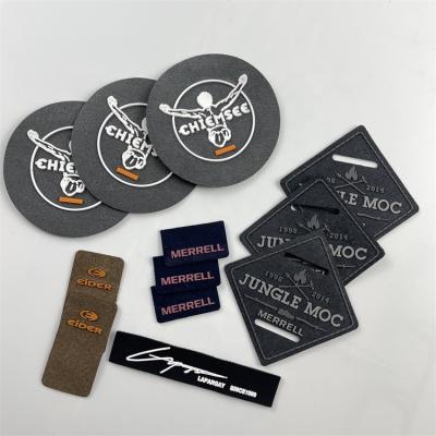 China Viable silicone on suede badge patch silicone on suede label for sale