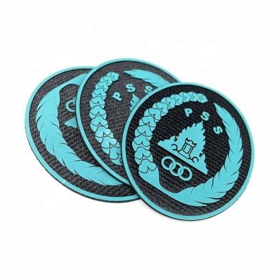 China Sustainable 3D Embossed Silicone Logo And Tatami Border Heat Transfer Patches For Tank Tops for sale