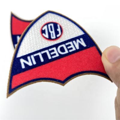 China 3D soft 3d alphabet logo printing soccer team badges flocking patch flock tatami for sale