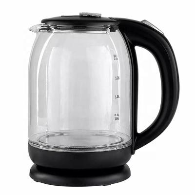 China 360 Degree New 1.8L LED Hot Selling Glass Electric Tea Kettle Rotating Base Water Coffee Light Quick Heater Jug for sale