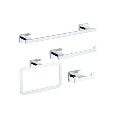 China Fashion 4 PCS Bathroom Hardware Accessories Set Wall Mounted Towel Rack Robe Hook Toilet Paper Holder for sale