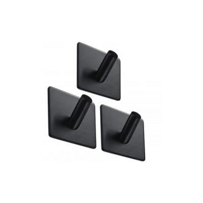 China Matte Black Towel Rail Kitchen Viable Self Adhesive Stainless Steel Hooks Adhesive Towel Hooks for sale