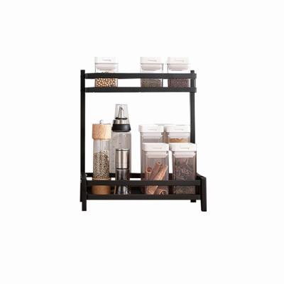 China 2 Tier Seasoning Shelf Spice Rack Kitchen Countertop Organizer Bathroom Sinkable Kitchen Countertop Organizer for sale