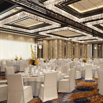 China Modern Luxury Indoor Decoration LED Lighting Hotel Lobby Banquet Hall Large Glass Crystal Ceiling Chandelier for sale