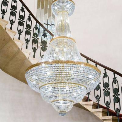 China Modern Luxury Style Custom Porject Indoor Decoration Lighting Hotel Lobby LED Stair Chandelier for sale