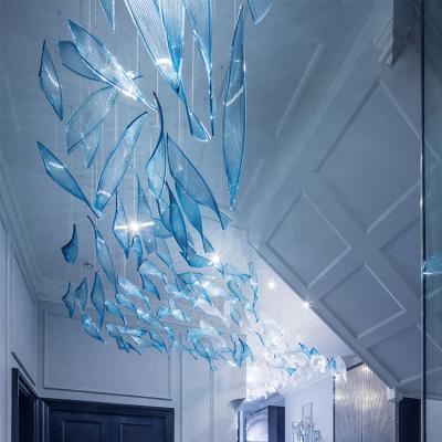 China Modern Luxury Design Residential Decorative Custom Porject Pendant Light Hallway Lobby Stair Modern LED Chandelier for sale