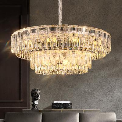 China Modern New Design Indoor Decoration Dining Room Living Room Gold Led Crystal Luxury Chandelier for sale