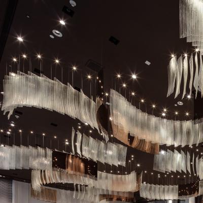 China Modern Luxury Style indoor Decoration Hotel Lobby Hallway Restaurant Custom LED Hanging Chandelier for sale