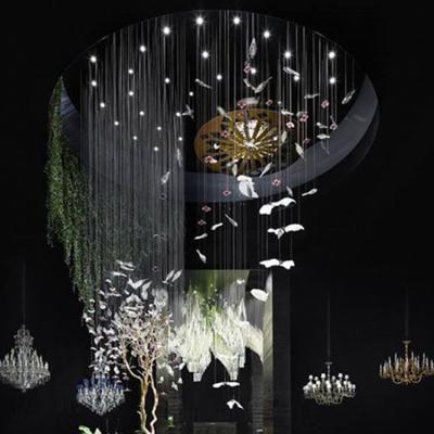 China Modern Modern Hotel Lobby Theatre Salon Wedding Decoration Custom Bird Shape LED Glass Chandelier Light for sale