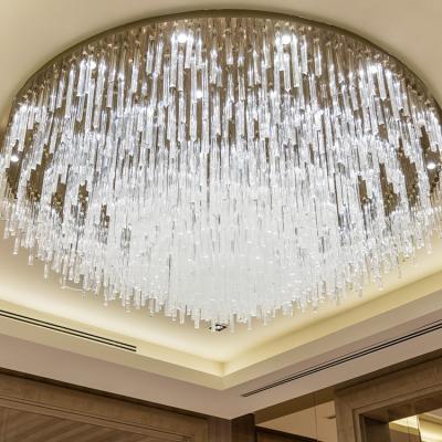 China Modern Custom High Ceiling Indoor Decoration Lobby Hall Luxury LED Round Hotel Ceiling Chandelier for sale