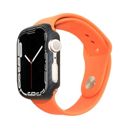 China Newest Style 100% Aramid Fiber Shockproof Pure Material Stainless Silicone Case Luxury Cover For Apple Watch 6 i 7 8 Series for sale