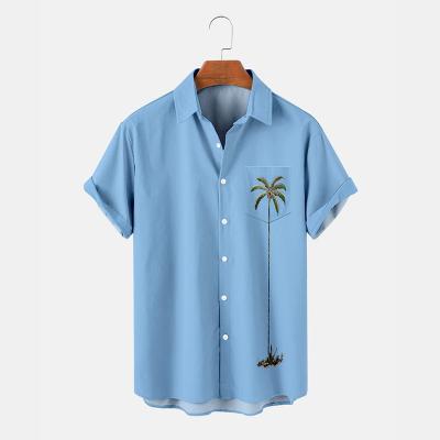 China New Breathable Summer Styles For Mens Hawaiian Shirts Lapel Beach Shirts Short Sleeve Polo Shirts For Men's T-shirts for sale