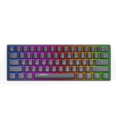 China New Design Wired/Wireless 61 Key Game 60% Mechanical Keyboard Three-mode RGB Backlit Mechanical Keyboard Wireless for sale