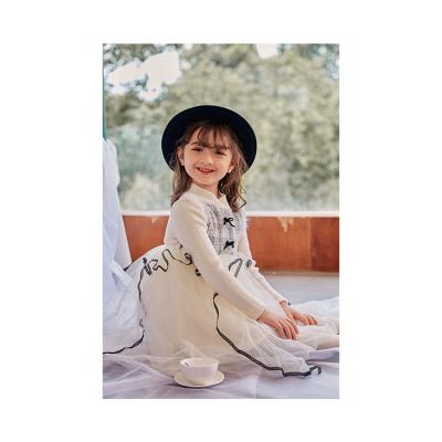 China Anti-Wrinkle Factory Price Winter Girl Dresses Kids Long Sleeve Dress Tall Stage Outfit Dress for sale