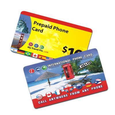 China Customized printing ryo plastic or paper pvc international calling cards for sale