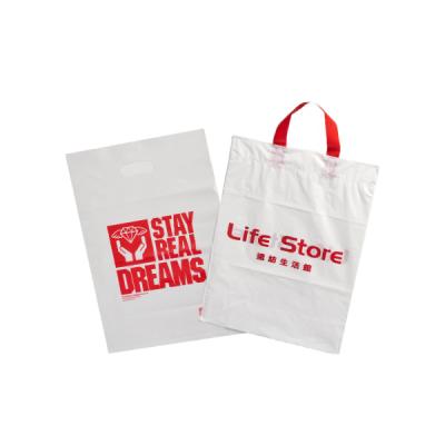 China Safety plastic shopping bags with handle pe plastic gift bag retail branded plastic carrier bags with logos for sale