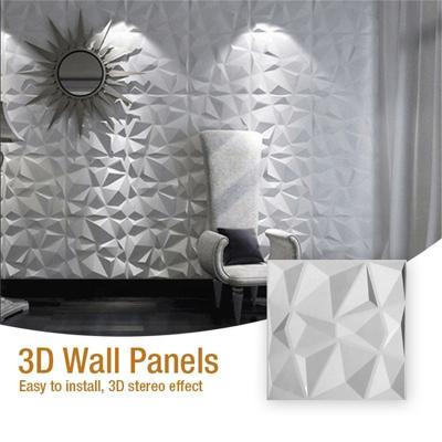 China 300*300mm Superior Quality Waterproof 3D PVC Panels Room Decal Background Wall Panels White Embossed Bedroom Wallpaper For Home Decoration for sale