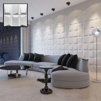 China High Quality Home Decor 500*500 Mm Diamond Embossed Room Decal Background Waterproof White Gold PVC Wall Panels Kids Bedroom Wallpapers for sale