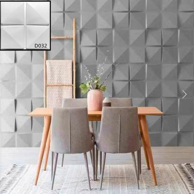 China High Quality Home Decor 500*500 Mm Diamond Embossed Room Decal Background Waterproof White Gold PVC Wall Panels Kids Bedroom Wallpapers for sale