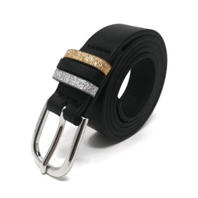 China Professional Wholesale Black Leather Factory Good Quality PU Kids Belts Girls Leather 84cm 93cm Fashion for sale