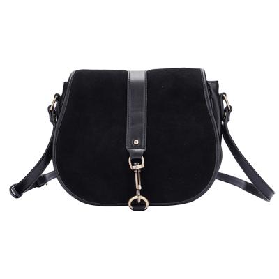 China PVC HEC factories in China 24.5*6*19CM black fashion PU material woman cross - body shoulder bag female for sale