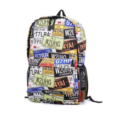 China Waterproof Low MOQ Backpack 2020 New Arrival Custom Printed Teenagers Canvas Material for sale