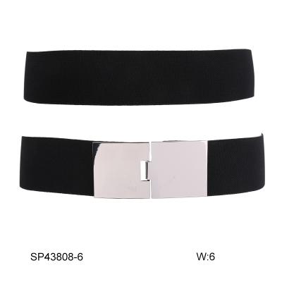 China 2020 New HEC ALLOY Products Elastic Belt With Silver Buckle For Women for sale