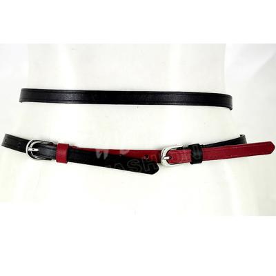 China Woman Leather Waist Belt Color Cowhide Contrast Pure Leather Belts For Women SP27912 for sale