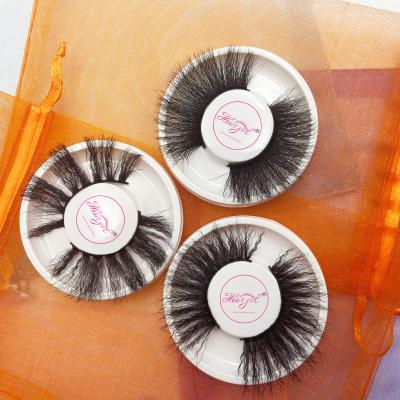 China Wholesale custom box 25mm deep wave feather packing 3d eyelashes strip full lashes tapered mink eyelashes luxury seller for sale