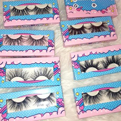 China Top Selling Feather Mink Lashes 3d 5d Fluffy Wholesaler Own Brand Packaging Luxury 25mm 28mm Mink Eyelashes Wave Vegan Lashes for sale