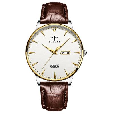 China Date OEM Brand Automatic Men Leather To Customize Wristwatch Wholesale Automatic Waterproof Watch For Men 2021 8388 for sale