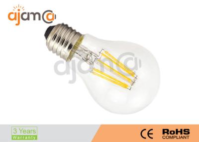 China 6W A60 LED Filament Bulb Lights E27 Aluminium And Glass 600lm for sale