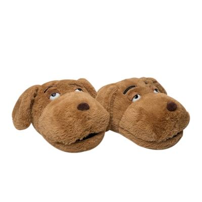 China Fashion Trend Hot Sale New Unsex Slipper Comfortable Cute Fashion Anti-slip Funny Lady Indoor Soft Plush Big Eyes Dog Bunny Stuffed Slipper for sale