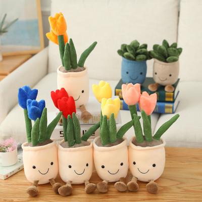 China Fasion New Design Succulents Plush Toys Home Decor Flower Boba Milk Tea Plush Toy for sale