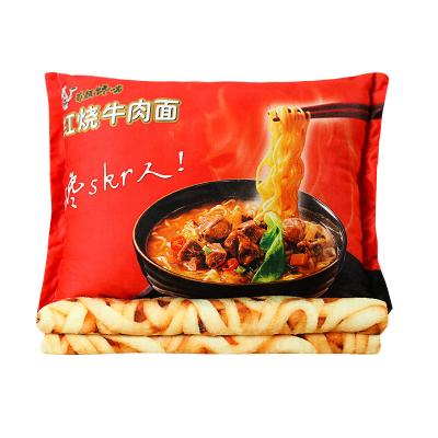 China PORTABLE Ramen Cover Noodle Plush Stuffed Soft Blanket Ramen Plushie Funny Food Blanket for sale