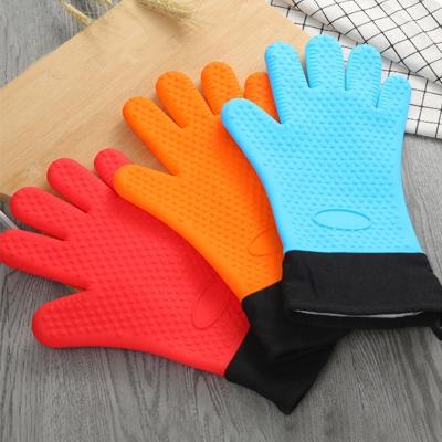 China Modern Kitchen Professional Extra Long Heat Resistant Pot Holders Oven Gloves Silicone Oven Mitt flexible for sale