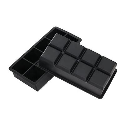 China Viable Hot Selling Large Ice Tray Easy Release Whiskey Beer Cube Large Silicone IceCube Tray Mold For Kitchen for sale