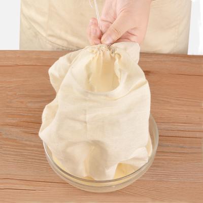 China Reusable Organic Nut Milk Cotton Juicing Filter Hemp Filter Bag For Almond Fruit Juice Cold Brew Coffee Filter Cloth Bags Washable for sale