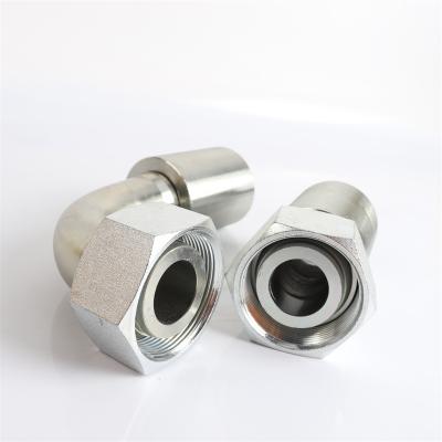 China Metric Female 90 Degree Swivel Stainless Steel Machinery Hydraulic Seat Adapter Jic Connectors 74 Degree Cone for sale